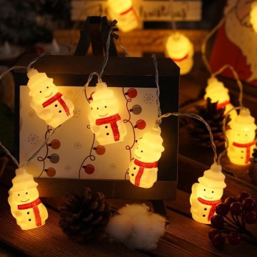 Corrente de Natal LED 20xLED/3xAA/branco quente 3,3m boneco de neve