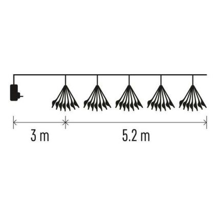 Corrente de Natal LED 300xLED/8,2m branco frio