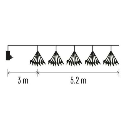Corrente de Natal LED 300xLED/8,2m branco quente