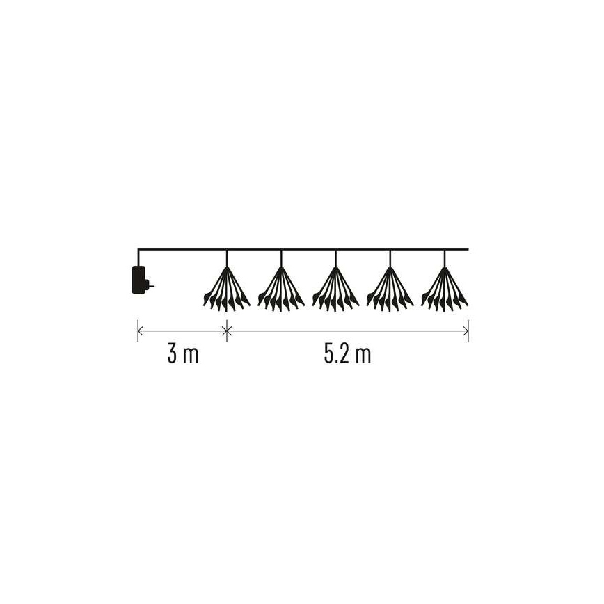 Corrente de Natal LED 300xLED/8,2m branco quente