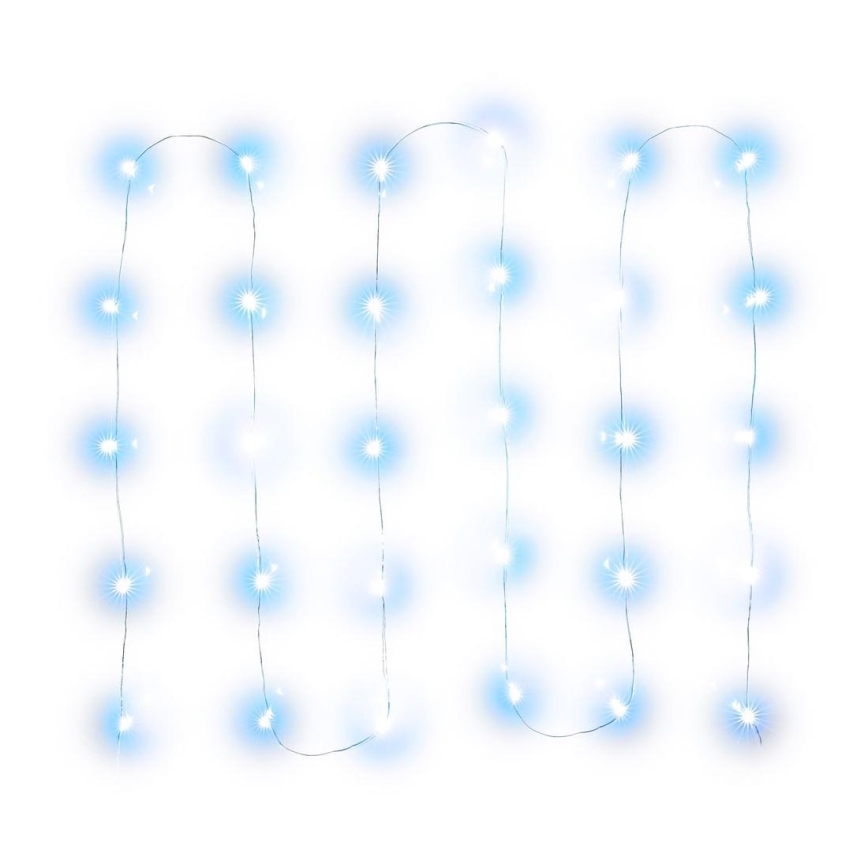 Corrente de Natal LED 30xLED/3xAA 3,3m branco frio