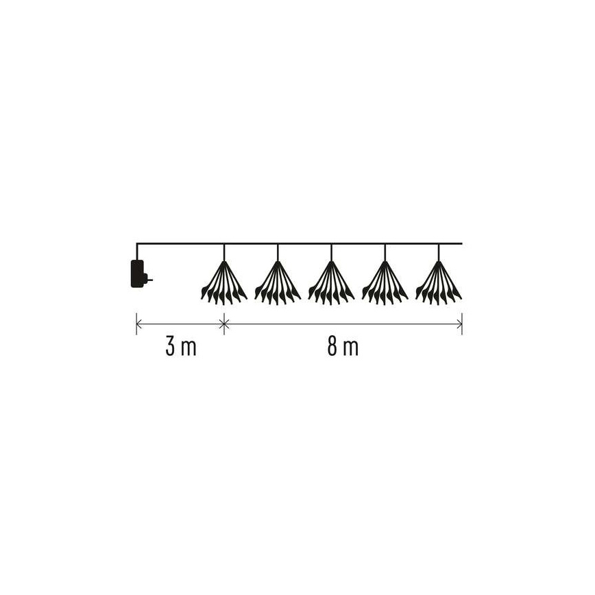 Corrente de Natal LED 450xLED/11m branco quente