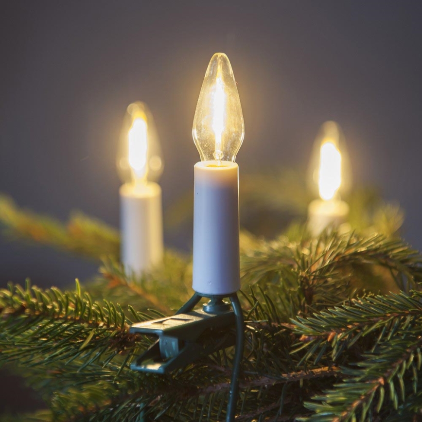 Corrente de Natal LED FELICIA FILAMENT 16xLED 13,5m branco quente Fabricado na Europa