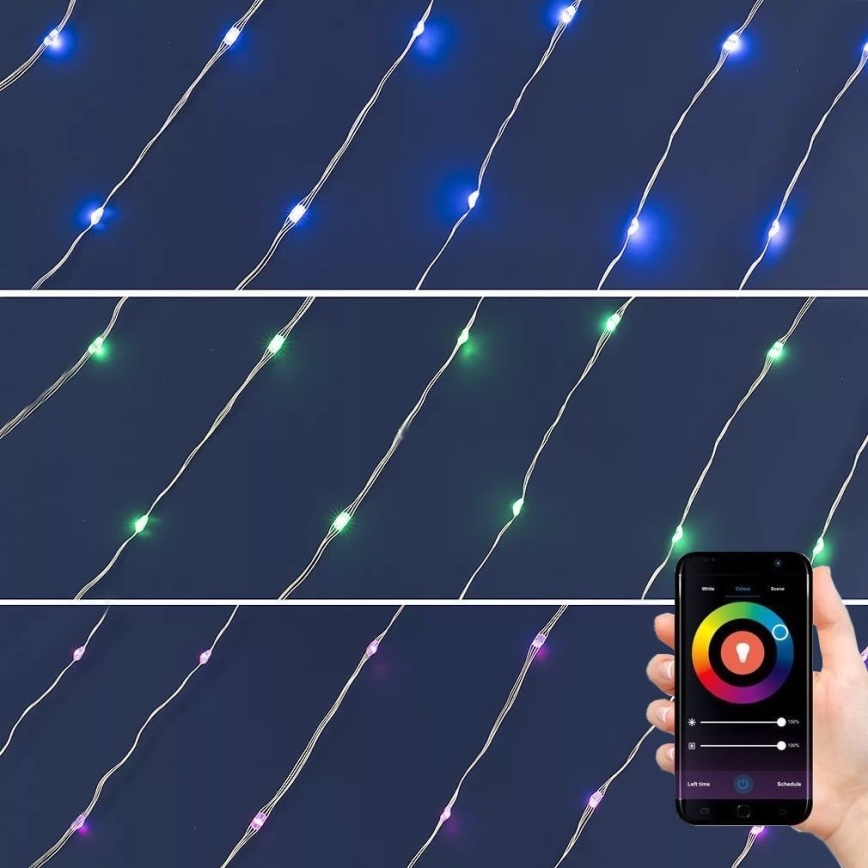 Corrente de Natal LED RGB regulável 200xLED/29 funções 20,4m
