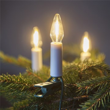 Corrente de Natal para exterior LED FELICIA FILAMENT 20xE10 14m transparente/branco quente IP44, Made in the EU