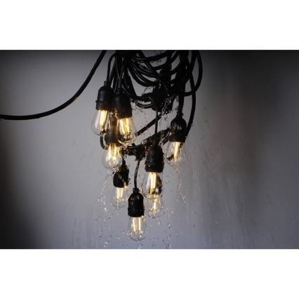 Corrente decorativa exterior GIRLANDA 10 m 10xE27/10W/230V IP44