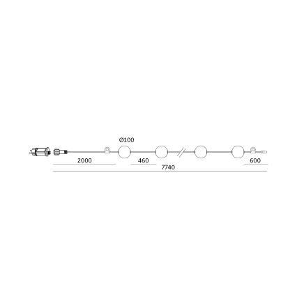 Corrente decorativa exterior LED 10xLED/0,8W/230V IP67 2500K 7,7 m