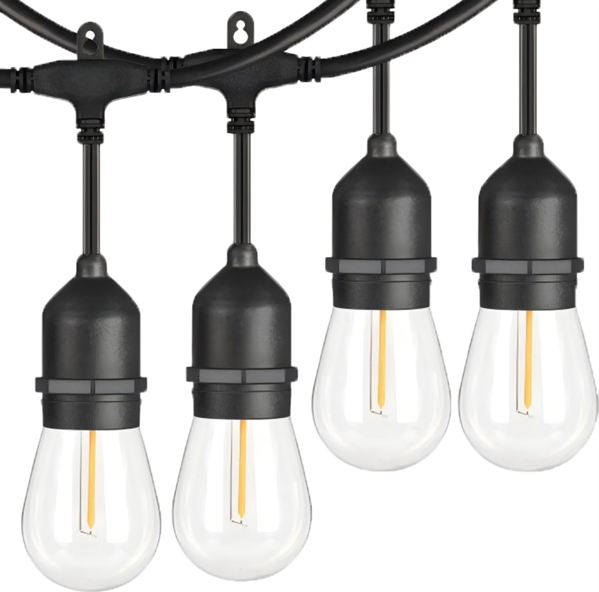 Corrente decorativa exterior LED 20xE27/1W/230V 10 m IP65 preto