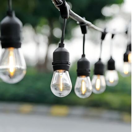 Corrente decorativa exterior LED 20xE27/1W/230V 10 m IP65 preto
