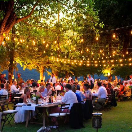 Corrente decorativa exterior LED 20xE27/1W/230V 20 m IP65 preto