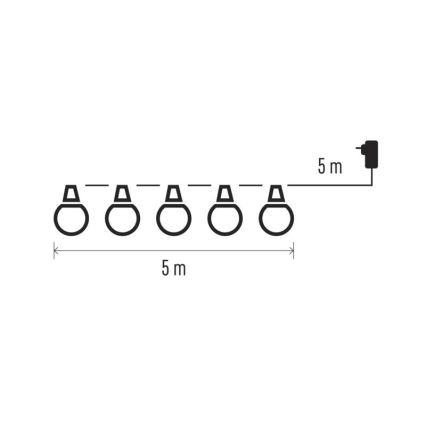 Corrente decorativa exterior LED 50xLED/10m IP44 transparente