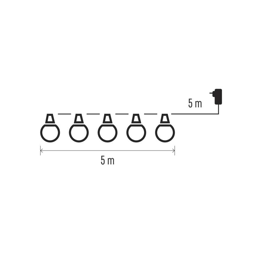 Corrente decorativa exterior LED 50xLED/10m IP44 transparente