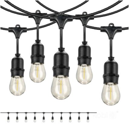 Corrente decorativa exterior LED BAJA ST64 10xE27/1W/230V 10,9m IP44 branco quente