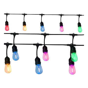 Corrente decorativa exterior LED PARTY NEON 7,6 m 10xE27/0,6W/36V IP44