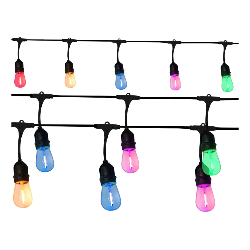 Corrente decorativa exterior LED PARTY NEON 7,6 m 10xE27/0,6W/36V IP44