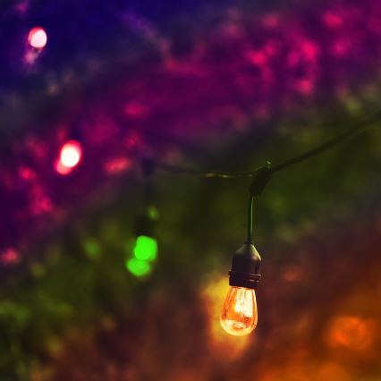 Corrente decorativa exterior LED PARTY NEON 7,6 m 10xE27/0,6W/36V IP44