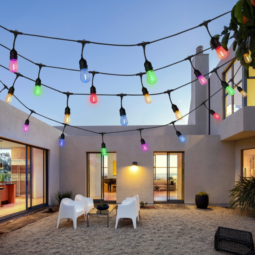 Corrente decorativa exterior LED PARTY NEON 7,6 m 10xE27/0,6W/36V IP44