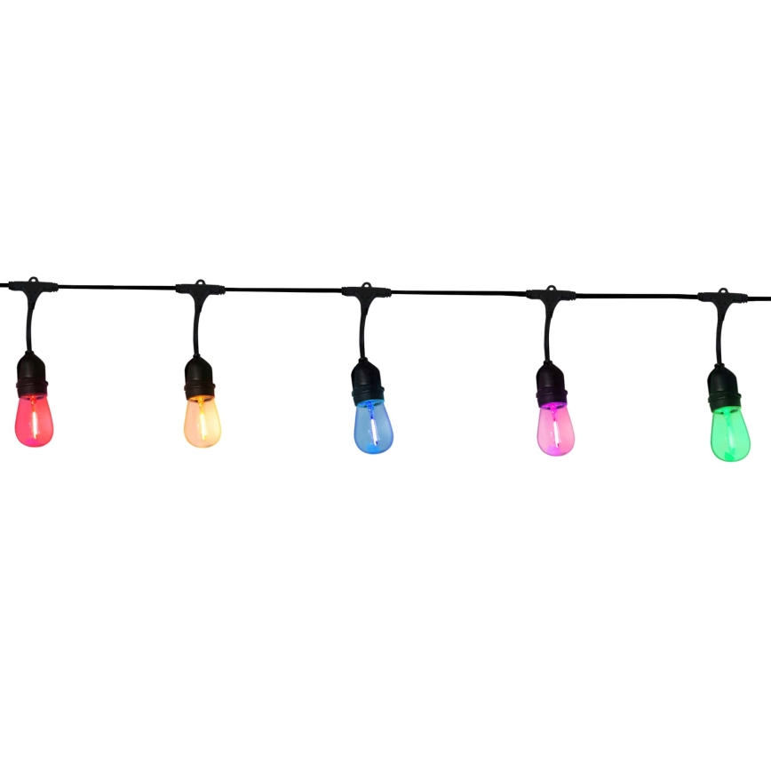 Corrente decorativa exterior LED PARTY NEON 7,6 m 10xE27/0,6W/36V IP44