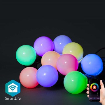 Corrente decorativa exterior RGB LED 10xLED 12m IP65 Wi-Fi Tuya