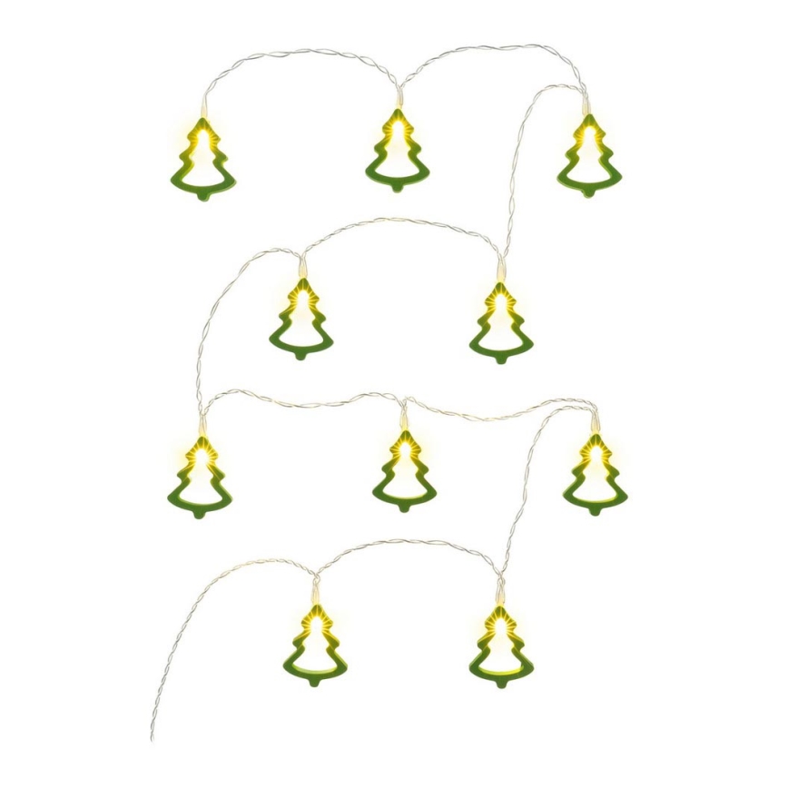 Corrente decorativa LED 10xLED/2xAA 1,6m branco quente