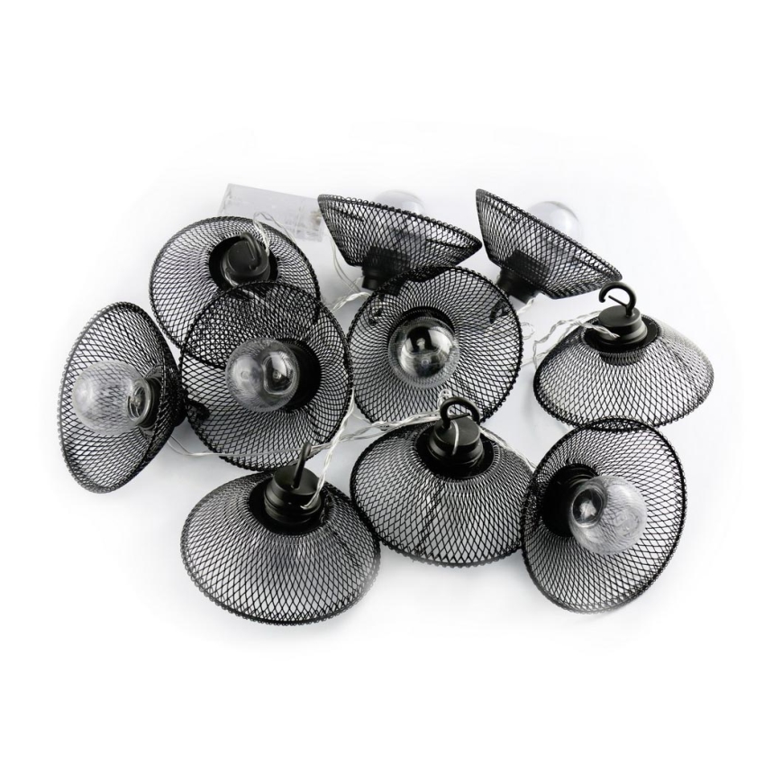 Corrente decorativa LED ASTRA 10xLED/2xAA 2,1 m preto