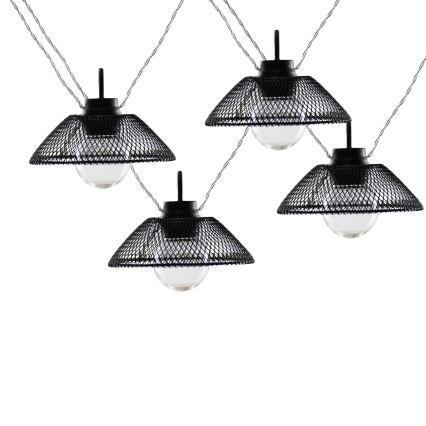 Corrente decorativa LED ASTRA 10xLED/2xAA 2,1 m preto