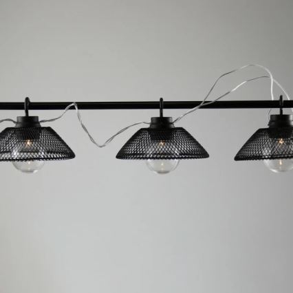 Corrente decorativa LED ASTRA 10xLED/2xAA 2,1 m preto