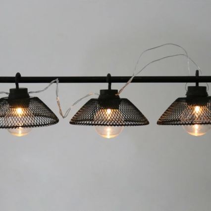 Corrente decorativa LED ASTRA 10xLED/2xAA 2,1 m preto