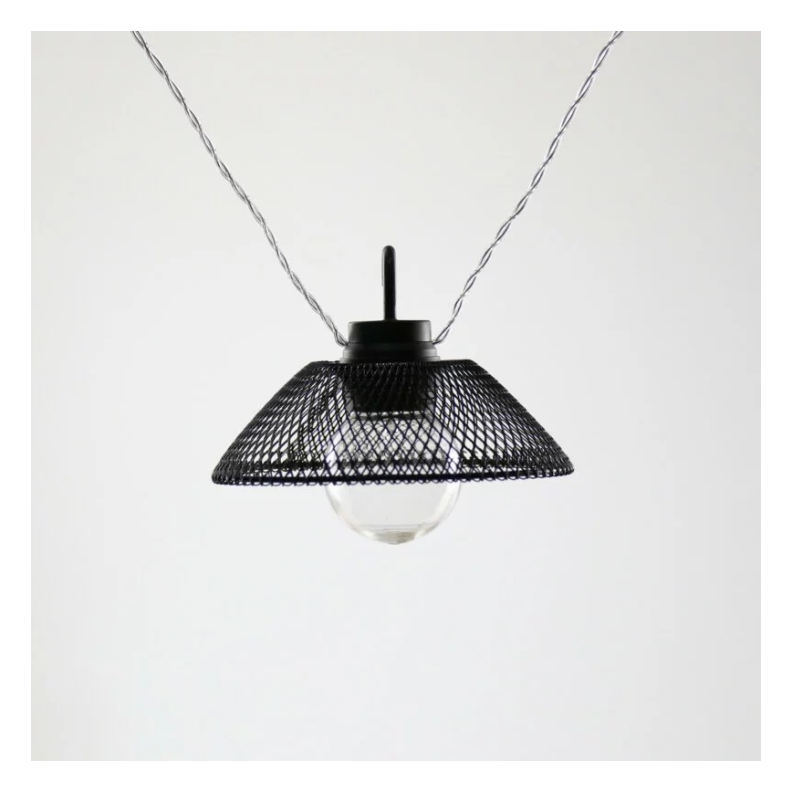 Corrente decorativa LED ASTRA 10xLED/2xAA 2,1 m preto