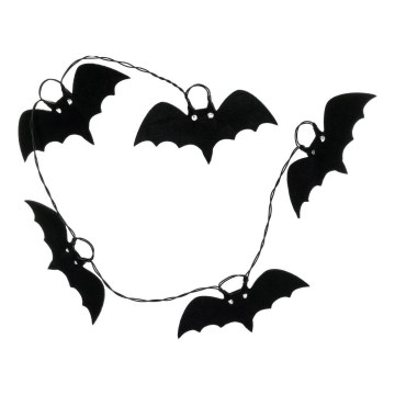 Corrente decorativa LED HALLOWEEN 10xLED/2xAA/branco quente 1,3m morcegos