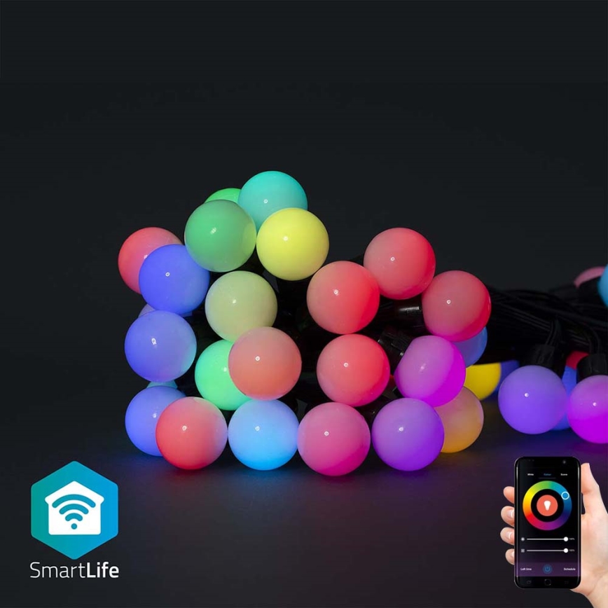 Corrente decorativa LED RGB 48xLED 13,8m IP65 Wi-Fi Tuya
