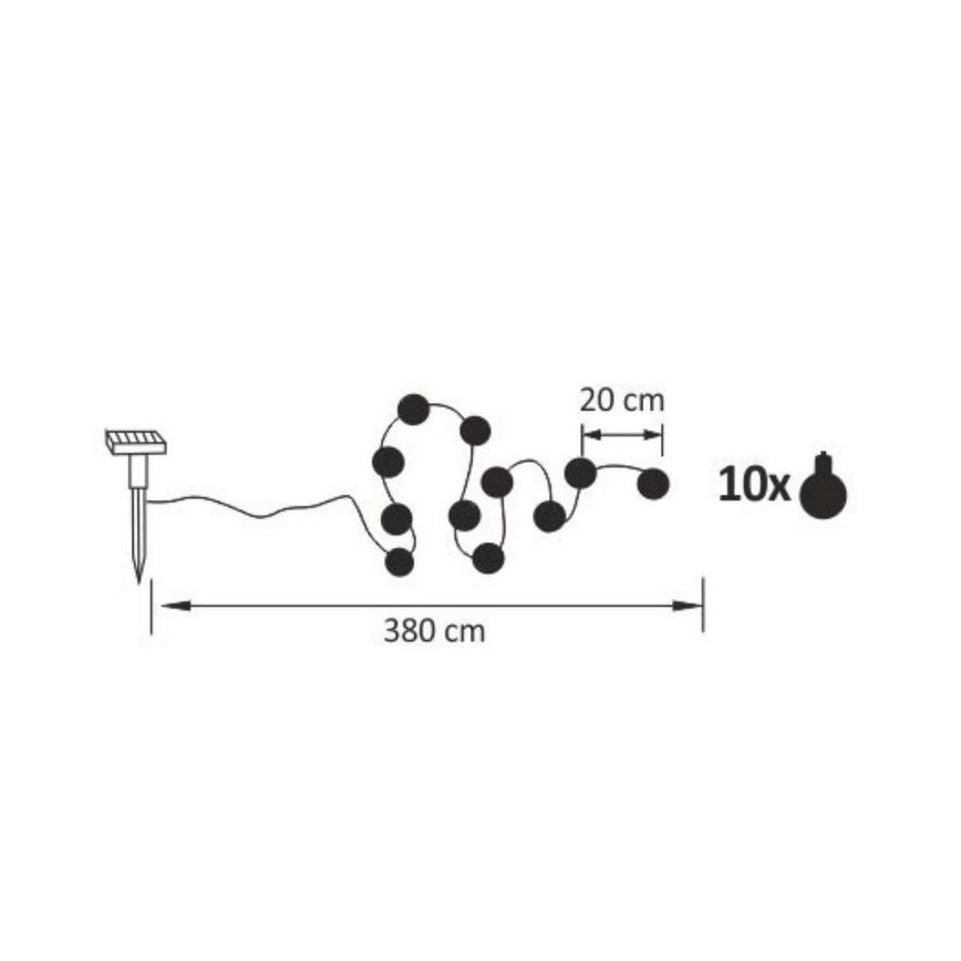 Corrente decorativa solar LED/1,2V 3,8 m IP44
