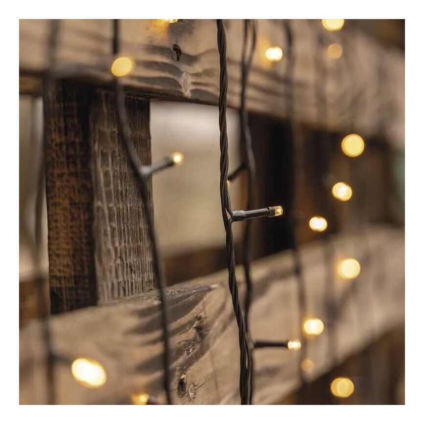 Corrente exterior de Natal LED 100xLED/10m IP44 branco quente