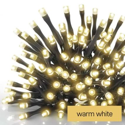 Corrente exterior de Natal LED 100xLED/10m IP44 branco quente