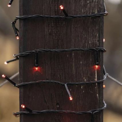 Corrente exterior de Natal LED 100xLED/10m IP44 vermelho