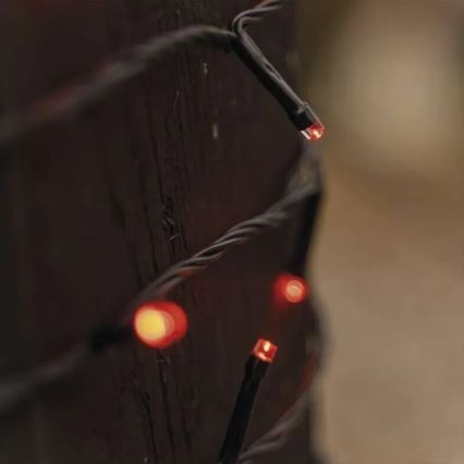 Corrente exterior de Natal LED 100xLED/10m IP44 vermelho