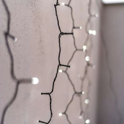 Corrente exterior de Natal LED 100xLED/1x2m IP44 branco frio