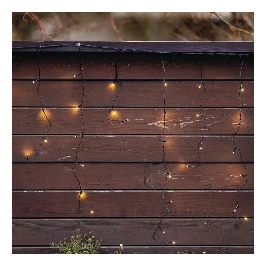Corrente exterior de Natal LED 100xLED/2,5x0,9m IP44 branco quente
