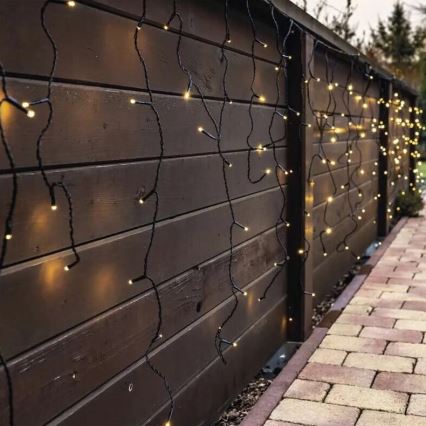 Corrente exterior de Natal LED 100xLED/2,5x0,9m IP44 branco quente
