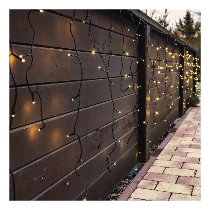 Corrente exterior de Natal LED 100xLED/2,5x0,9m IP44 branco quente