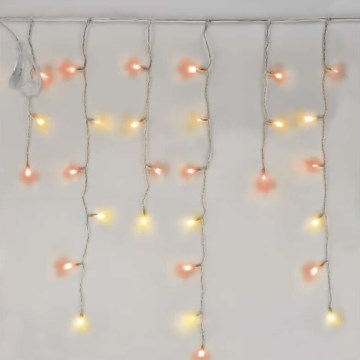 Corrente exterior de Natal LED 100xLED/2,5x0,9m IP44 vermelho/vintage