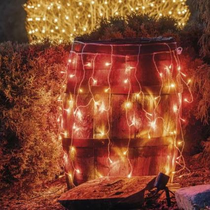 Corrente exterior de Natal LED 100xLED/2,5x0,9m IP44 vermelho/vintage