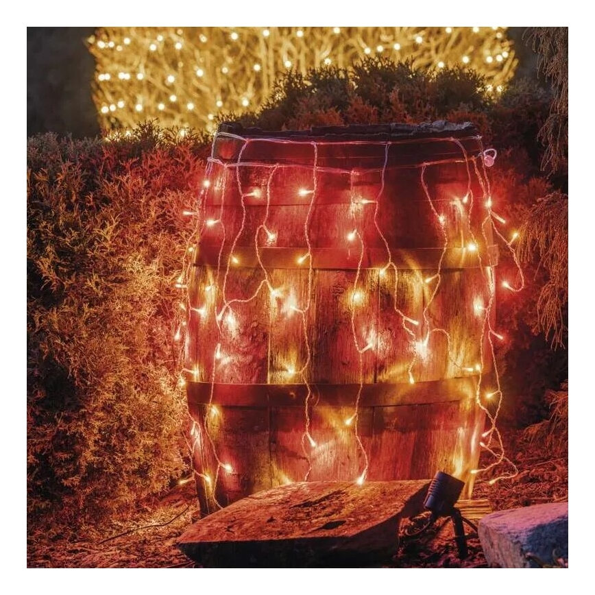 Corrente exterior de Natal LED 100xLED/2,5x0,9m IP44 vermelho/vintage