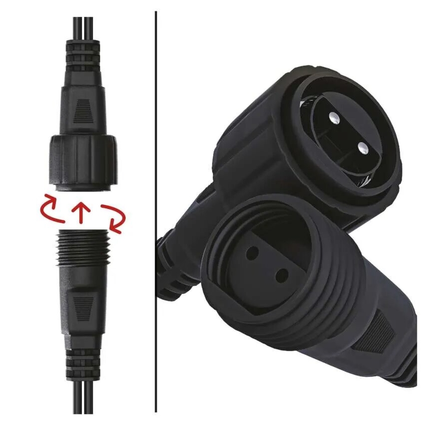Corrente exterior de Natal LED 100xLED/2,5x0,9m IP44 vermelho/vintage