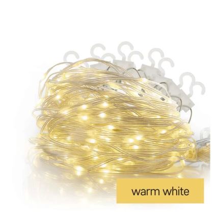 Corrente exterior de Natal LED 100xLED/8 funções 7,9x0,7m IP44 branco quente