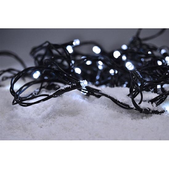 Corrente exterior de Natal LED 100xLED/8 funções IP44 13m branco frio