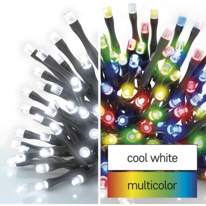Corrente exterior de Natal LED 100xLED/8 modos 15m IP44 branco frio/multicolor