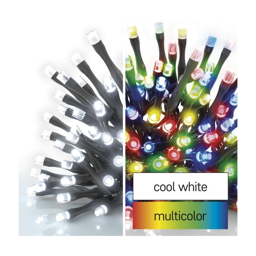 Corrente exterior de Natal LED 100xLED/8 modos 15m IP44 branco frio/multicolor