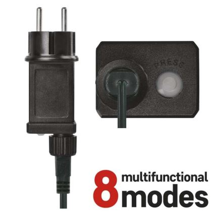 Corrente exterior de Natal LED 100xLED/8 modos 15m IP44 branco frio/multicolor