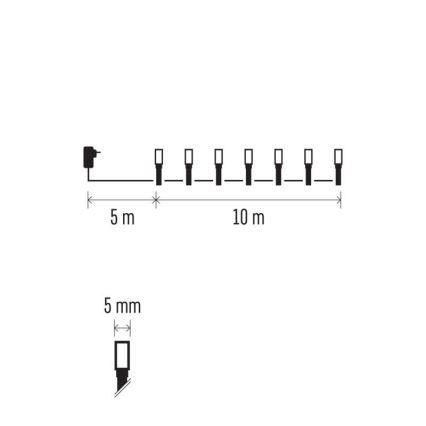 Corrente exterior de Natal LED 100xLED/8 modos 15m IP44 branco frio/multicolor